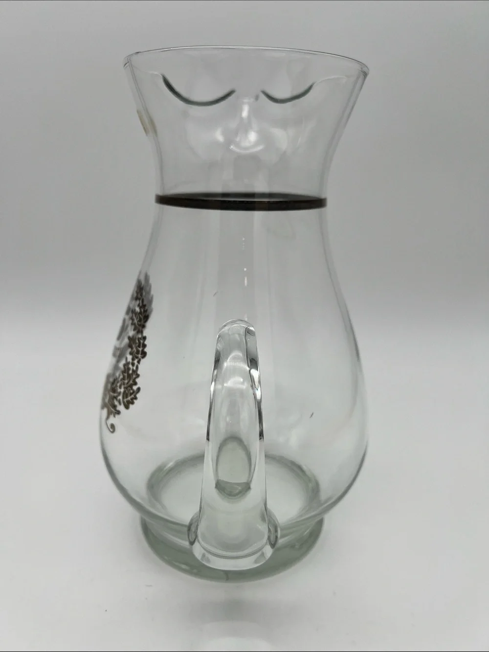 Vintage West Virginia Glass Co. 25th Silver Anniversary Hand-blown Glass Pitcher